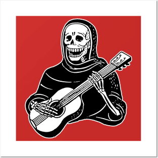 Skeleton Guitarist - Funny Musician Gift Idea Posters and Art